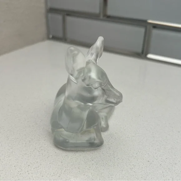 Vintage Fenton Clear Satin Fawn Deer - Picture 6 of 13